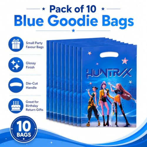 Image of Wanna Party Korean Pop Inspired Goodie Bags, Pack of 10 | Small Party Favour Bags for Return Gifts, Pinata Fillers, Candies, Stickers, Stationery & Birthday Celebration Supplies