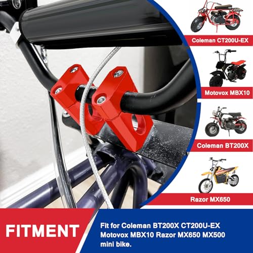 Image of 7 /8 22mm Handlebar Risers for Coleman CT200U-EX BT200X RB100 BTX200 Mega Moto Monster Moto MM-B80 Mini Bike Razor MX650 MX500 MX400 MX350 SX500 SSR 125 Apollo Dirt Pit Bike Quad Heavy Duty Red