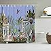 Plantes Tropicales Impression 3D Rideau de Douche imperméable Polyester Fleur Oiseau Animal décor à la Maison Salle de Bain Rideau S.1 150x180cm