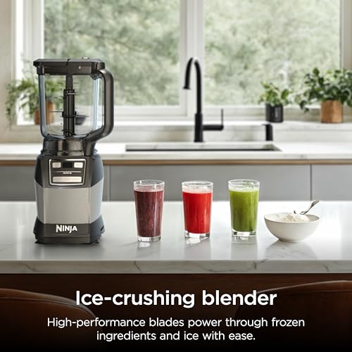 Ninja Blender, Compact Kitchen System, 1200W, 3 Functions for Smoothies, Dough & Frozen Drinks with Auto-IQ, 72-oz.* Blender Pitcher, 40-oz. Processor Bowl & 18-oz. Single-Serve Cup, Grey, AMZ493BRN image 4