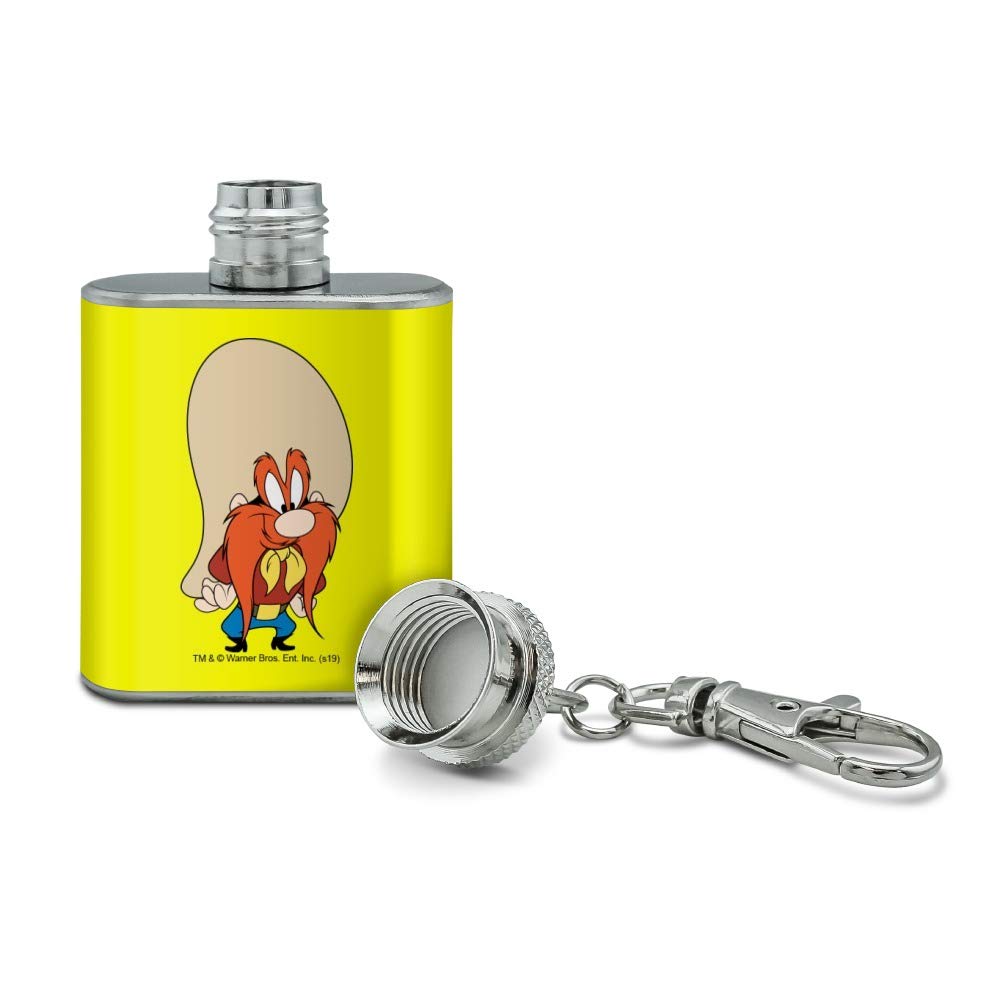 Looney Tunes Yosemite Sam Stainless Steel 1oz Mini Flask Key Chain