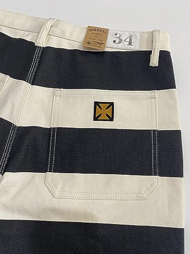 16oz Canvas Prison Stripe Biker Pants4