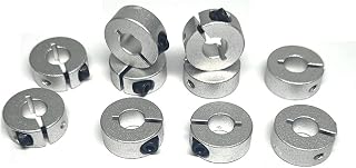 Shaft Collar Open Aluminum Alloy Lock Axle Collar Clamp Set Screw for 8mm Linear Rod Shaft Guide,10PCS