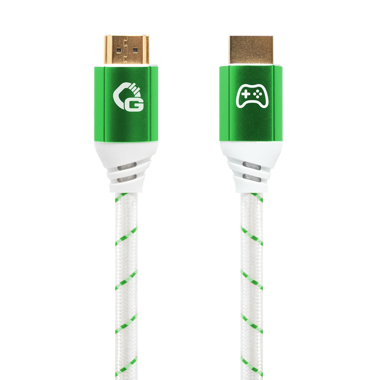 New Game Green - 5 mètres - Câble HDMI 2.1b - Certifié Ultra High Speed 8K@60Hz, eARC, ALLM, VRR, DSC - Compatible avec PS5, Xbox Series X/S, Nintendo Switch, PC - Blanc - 1 pièce