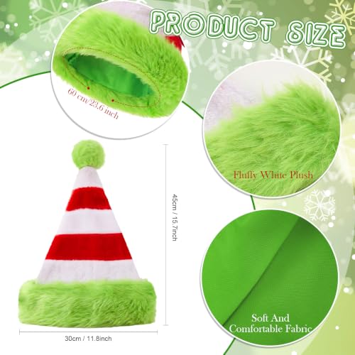 Image of Vicenpal 20 Pcs Santa Hats Bulk for Adults, Red Green White, Stripes