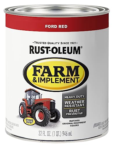 Image of Rust-Oleum 280155 Farm & Implement Enamel Paint, Quart, Ford Red, (Pack of 1)