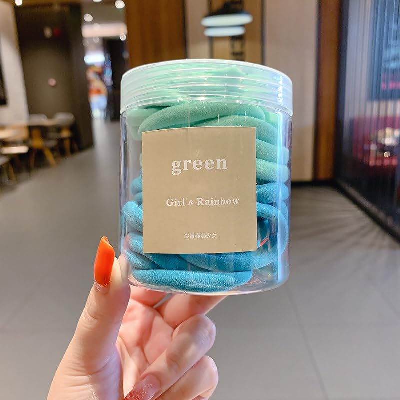 Samyak 50 Pcs Hair Ties Rubber Bands Seamless Candy Colors Hair Rope Nylon Scrunchies Ponytail Holders For Girls Women Kids