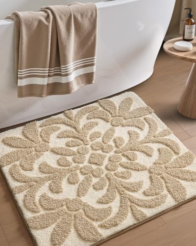 DEXI Bathroom Rug 24x24, Non Slip Washable Bath Mat, Absorbent