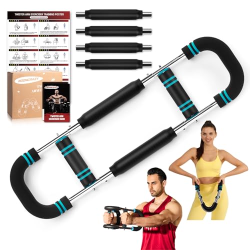 Image of Twister Arm Trainer, 30-120 lbs Adjustable Twister Arm Chest Exerciser with 4 Spring & Poster for Men & Women, Detachable Power Twister Home Fitness Equipment for Enhancing Upper Body Muscle
