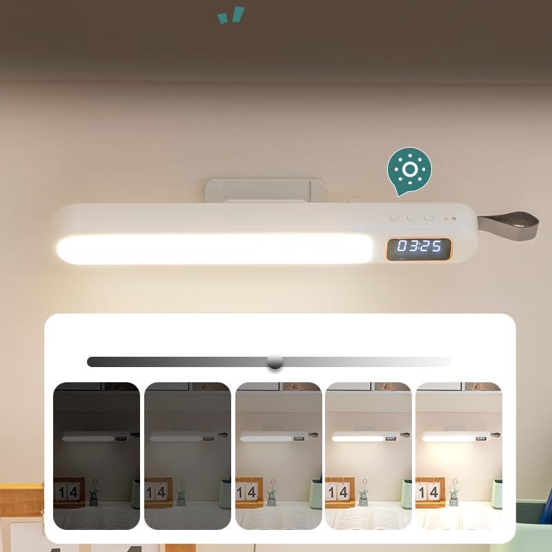 Image of Akari Rechargeable Table Lamp for Study, LED Cabinet Light With Magnet, Eye-Protection Desk Lamp, Night Light for Children, Student Safety (Ak-1711) - Plastic, White