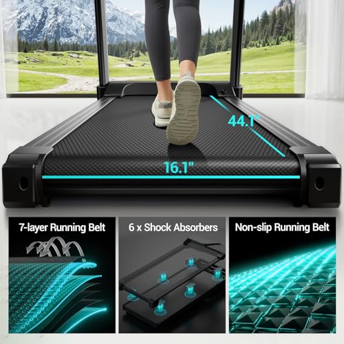 Image of Foldable Incline Treadmill with 20% Auto Incline for Small Spaces Apartments, 3.5 /4.0HP 400LBS Capacity Under Bed Treadmill, Portable Running Machine for Home Workout