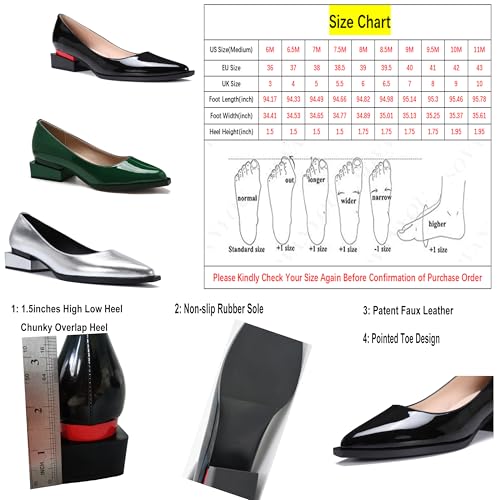 Womens Dress Shoes Low Heel Patent Faux Leather Shoes for Women Dressy Casual Comfortable Pumps Shoes for Women3