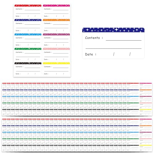 Lot de 600 étiquettes de congélation faciles à décoller, 6x3cm Étiquette Autocollant Congelable, Autocollantes Bocaux, Etiquette Congelation...