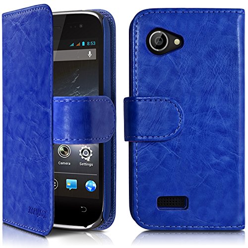 Seluxion - Housse Coque Etui Portefeuille Fonction Support Couleur Bleu pour Wiko Cink Slim / Slim 2