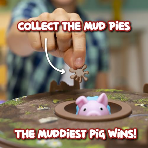 Image of Pigs on Trampolines Board Games - Family Game, Kids Games, Multi-Player, Board Games for Family Night, Preschool Toys, The Muddiest Pig Wins The Game, Hand-Eye-Coordination Game, Ages 6+