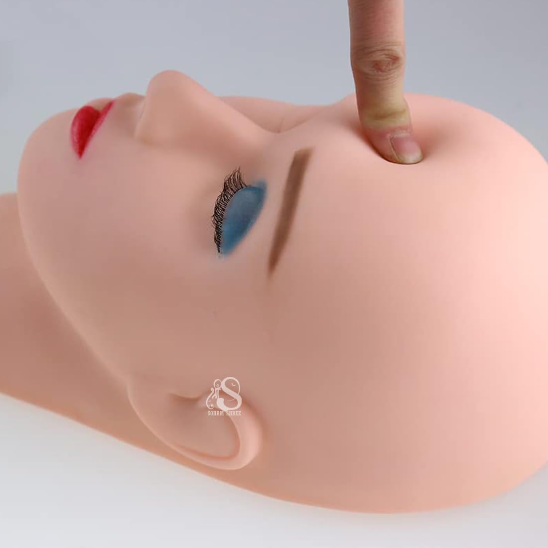 SOHAM SHREE Mannequin Head for Makeup Practice Eyelash Mannequin Training Head Closed Practice Model Massage Head Dummy (Mannequin Head Part) 3
