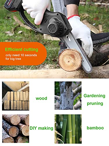 Pokzon Elektro Kettensäge 24V 6-Zoll-Akku-Kettensäge, 2AH-Akku und Ladegerät im Lieferumfang enthalten,2021 Verbesserte… – Bild 6