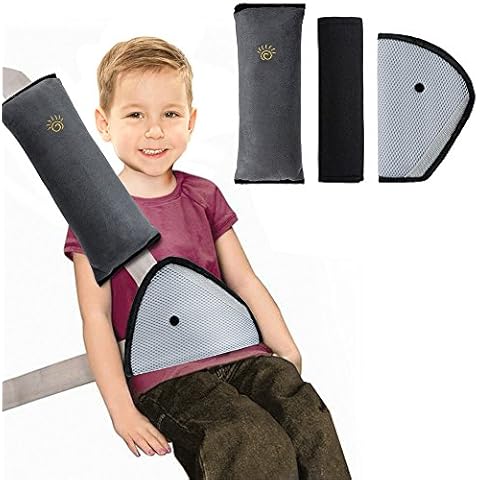 Rovtop 3 Pcs Almohadillas para Cinturón Cojín de Almohadillas Protector Cinturon Coche Niños, Protectores Cobertores Cojín de Viaje Fundas de Cinturones de Seguridad Almohadillas Protectoras Hombro Cover
