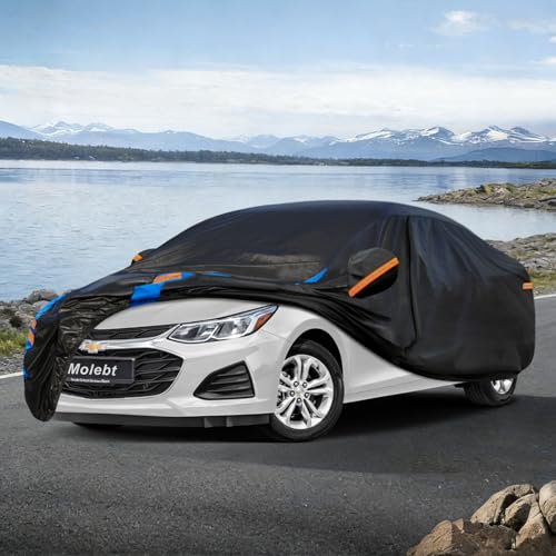 Image of Custom Fit Car Cover for Chevrolet Chevy Cruze (2009-2026) Waterproof, Upgraded Waterproof All Weather Outdoor Auto Cover with Driver Door Zipper & Mirror Pockets, UV /Snow /Dust Protection