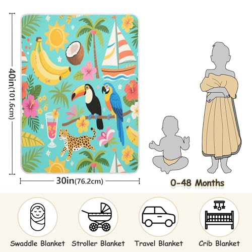 Custom Summer Blue Animal Sea Small Blankets Breathable personalizada para cat Name Blanket for Girls or Boys 30x40in mantitas para Bebes recien nacidos3