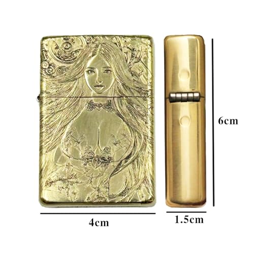 Encendedor portátil de keroseno en cobre puro embossado miniatura 7