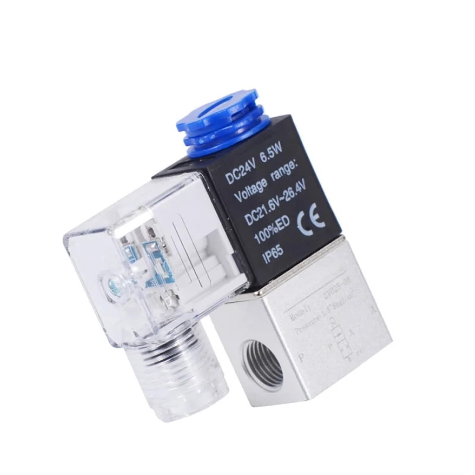 MXXDMOPD Air Solenoid Valves 2V025-08 2 Position Port 1/4 Inch Normally Closed Pneumatic Valve 12V 24V 110V 220V Volt 1Pcs(2v025-08 With Pc12,AC220V)
