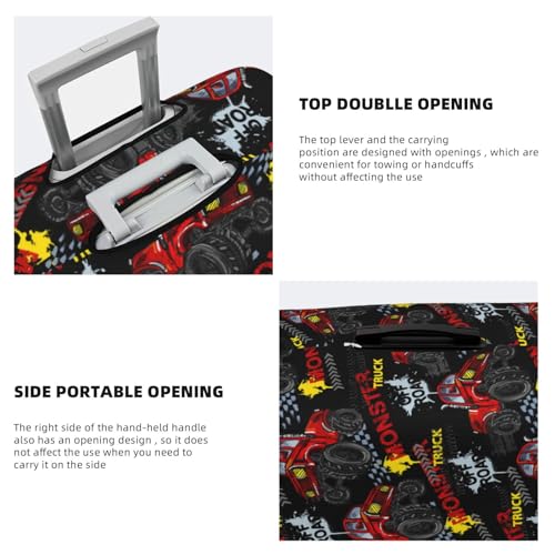 VOSERY Travel Luggage Cover - Monster Truck Washable Suitcase Covers Protector Fits 18-32 Inches Luggage3