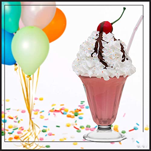 Image of MARTVIA 300ML Ice Cream Glasses Cups Dishes for Desserts, Milkshake,Fruit and Pudding Glass Serving Bowls, Perfect for Home, Restaurants and Parties Dishwasher Safe (Crystal Cups, Set of 6)