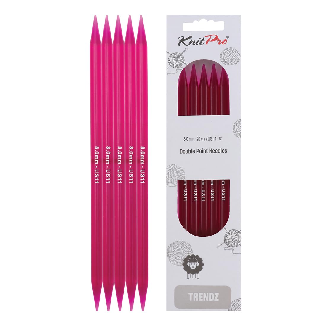 Groves Of Thames Trendz: Knitting Pins: Double-Ended: Set Of Five: 20Cm X 8.00mm from B&Q