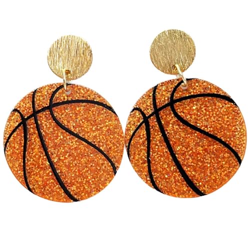 Acrylic Football Earrings Basketball Volleyball Baseball Dangle Drop Earring Sports Earrings for Women Team Jewelry