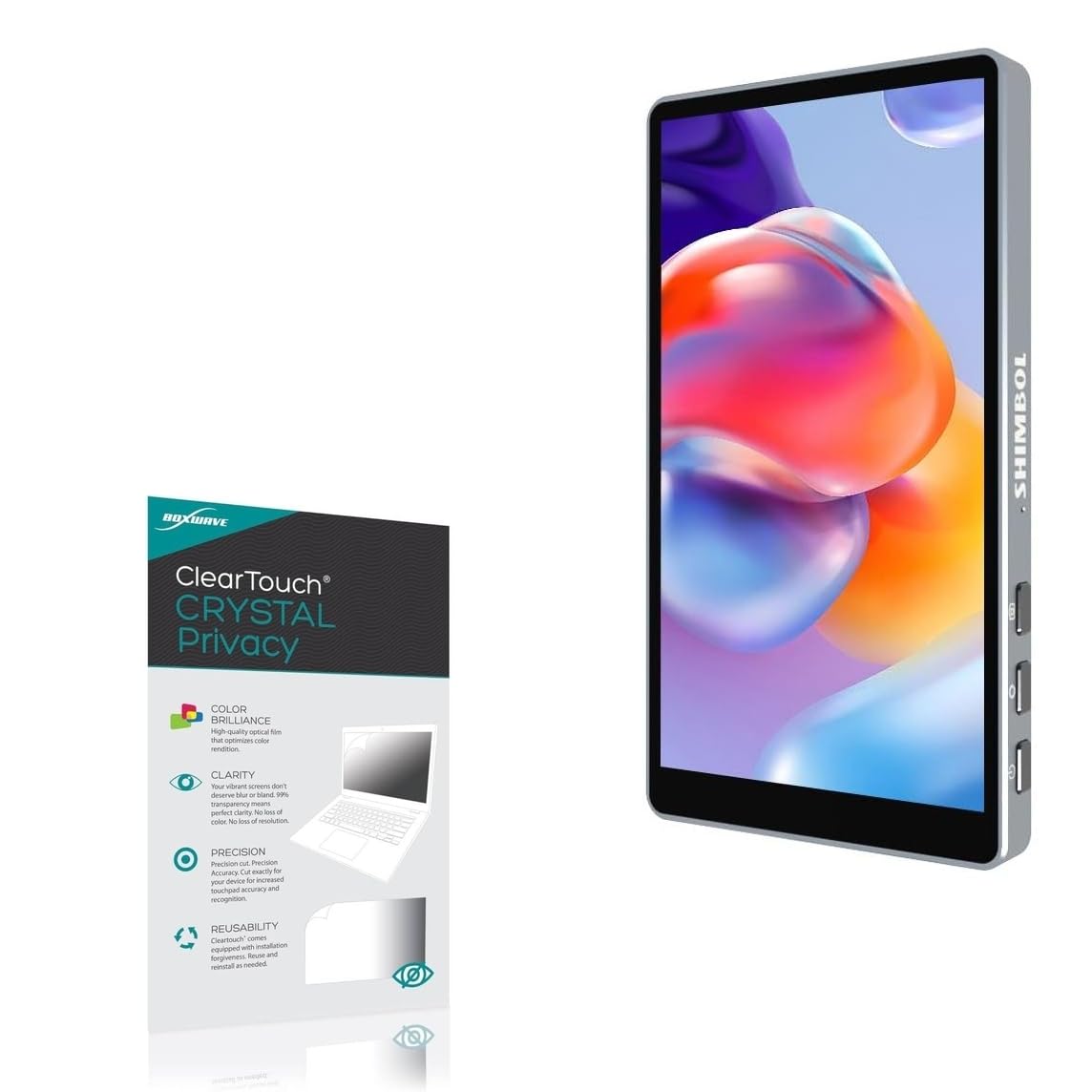 BoxWave Screen Protector Compatible with Shimbol CP5 Vlog Monitor (5 in) - ClearTouch Crystal Privacy (2-Pack), Privacy Screen Protector Flexible Film Clear