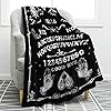 Jekeno Ouija Board Blanket Gothic Witch Gift for Halloween Sun Moon Skeleton Skull Horror Spooky Presents for Women Kids Girls Boys Men Birthday Christmas Decor Throw Blankets Black 50×60