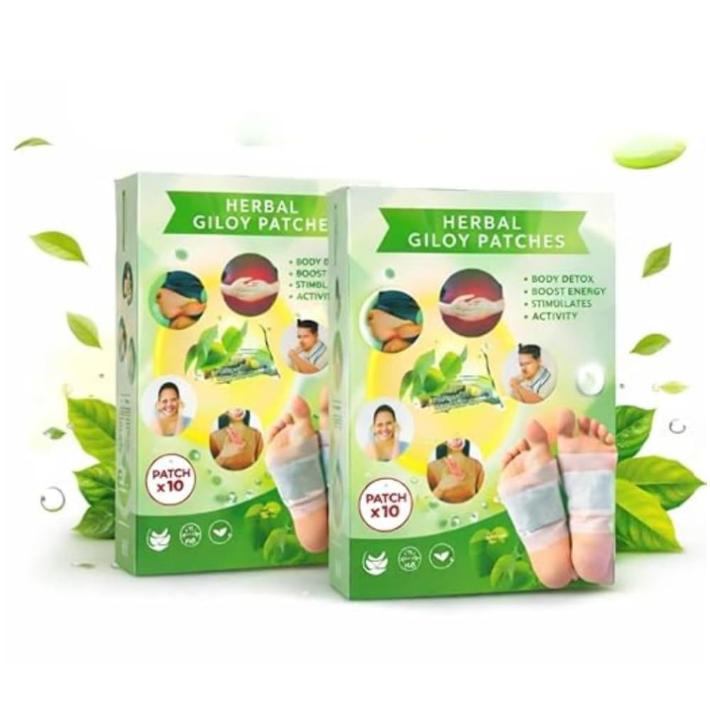 Go Well Herbal Giloy Patches, Body Detox Foot Patches, Stress Relief and Bloating Support (pack of 20)