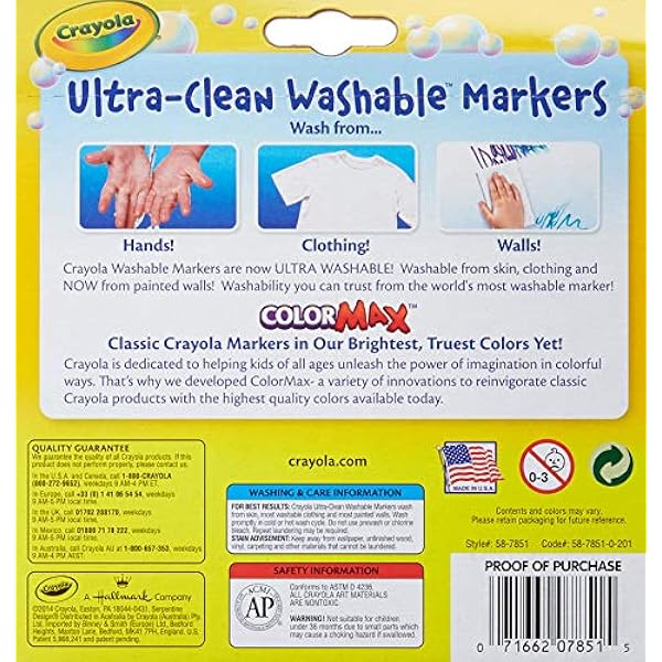 Crayola Ultraclean Broadline Classic Washable Markers by Crayola