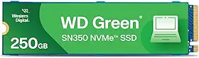 SSD WD Green SN350 250GB NVMe M.2 2280 (Leitura até 2400MB/s e Gravação até 1500MB/s)