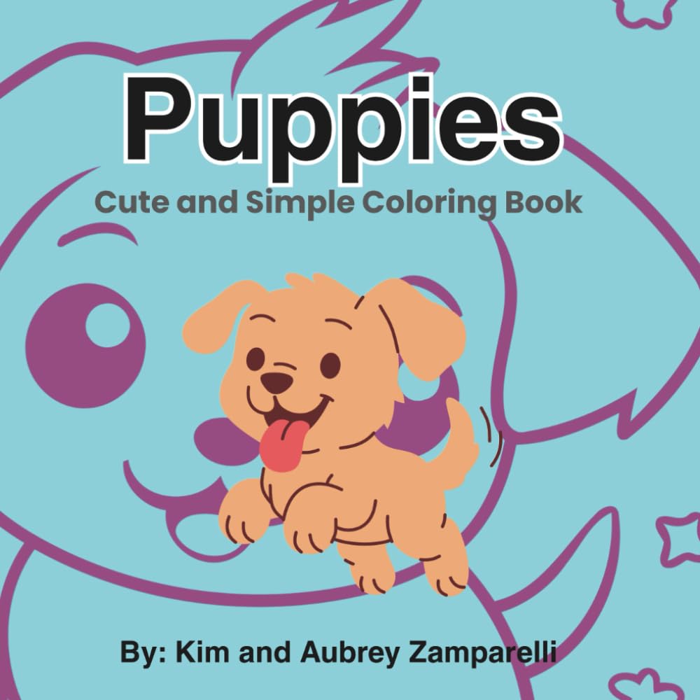 Puppies: Cute and Simple Coloring Book