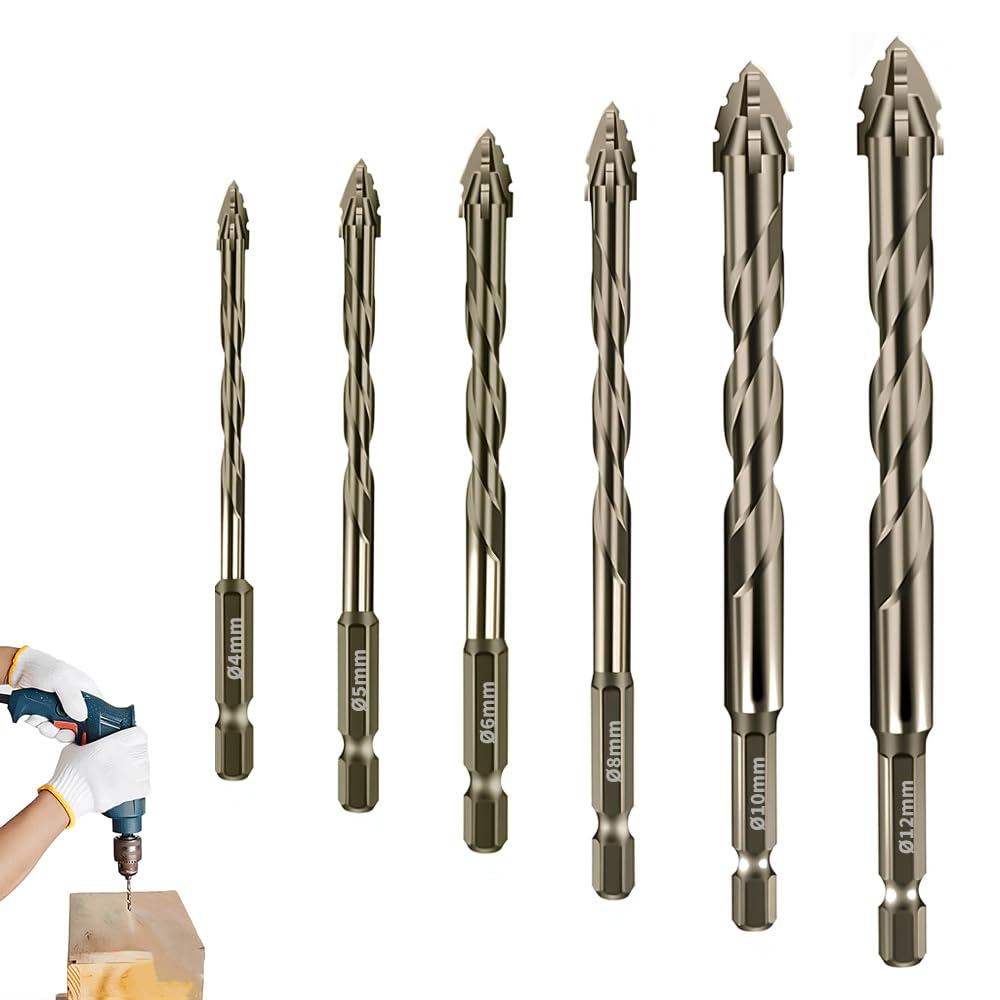 4 Flute Drill Bits Brocas para Concreto Eccentric Twist Drill Bit Set (4/5/6/8/10/12mm)