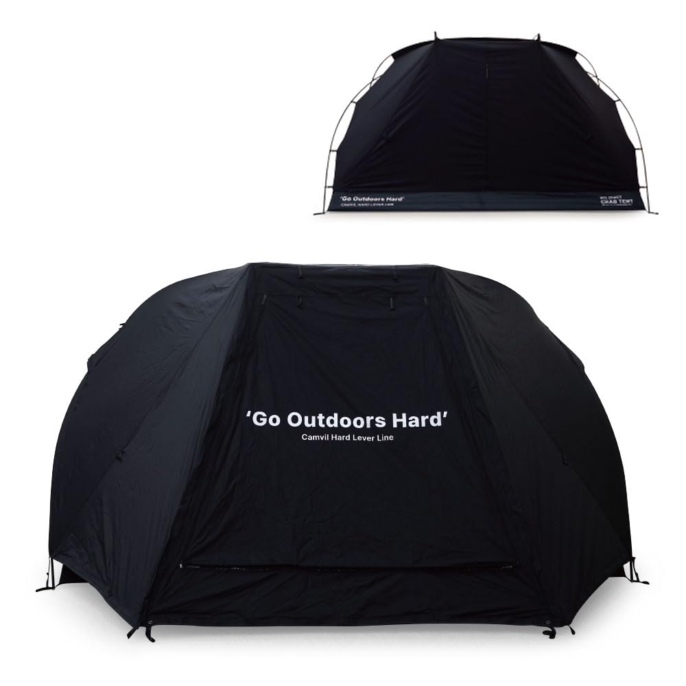 CAMVIL CRAB 4 Person Canvas Camping Tent with Full Rainfly, TPU skylight & Footprint, Easy Setup Winter Tent, Breathable 4 Season Family Tent, Double Layer Weather Resistant Insect Proof Glamping Tent