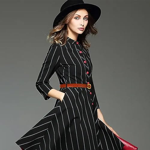 Image of Aurolran Women's Fashion Classic Metal Buckle Leather Belt with Jeans Dress