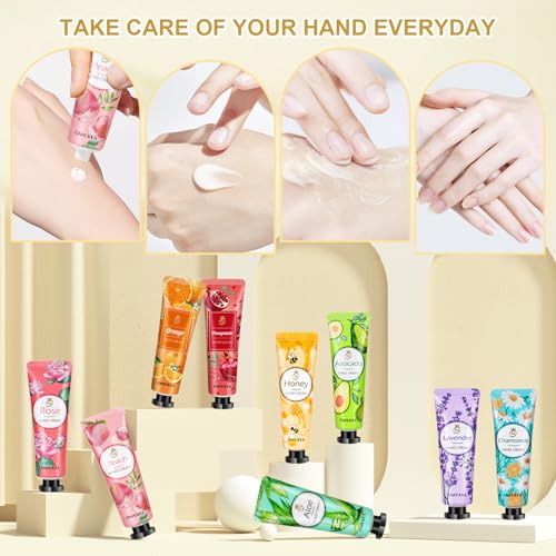 OFUN 20 Pack Hand Cream Gift Set for Women Dry Cracked Hand Care Moisturizing Lotion Christmas Mother's Day Valentine's 