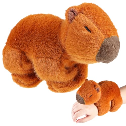 Abaodam Stuffed Animal Slap Bracelets Capybara Plush Animal Snap Bracelets Plush Stuffed Animal Hugger Snap Wrist Band for Kids