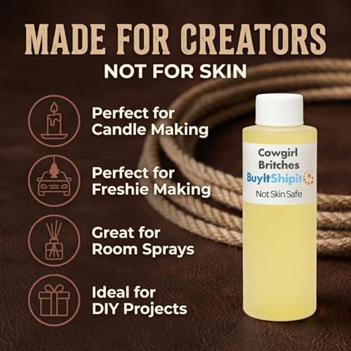 Image of Cowgirl Britches Fragrance from Our Leather Collection - Perfect for Adding Aroma to Freshies, Candles, and Diffusers - 8 Ounces
