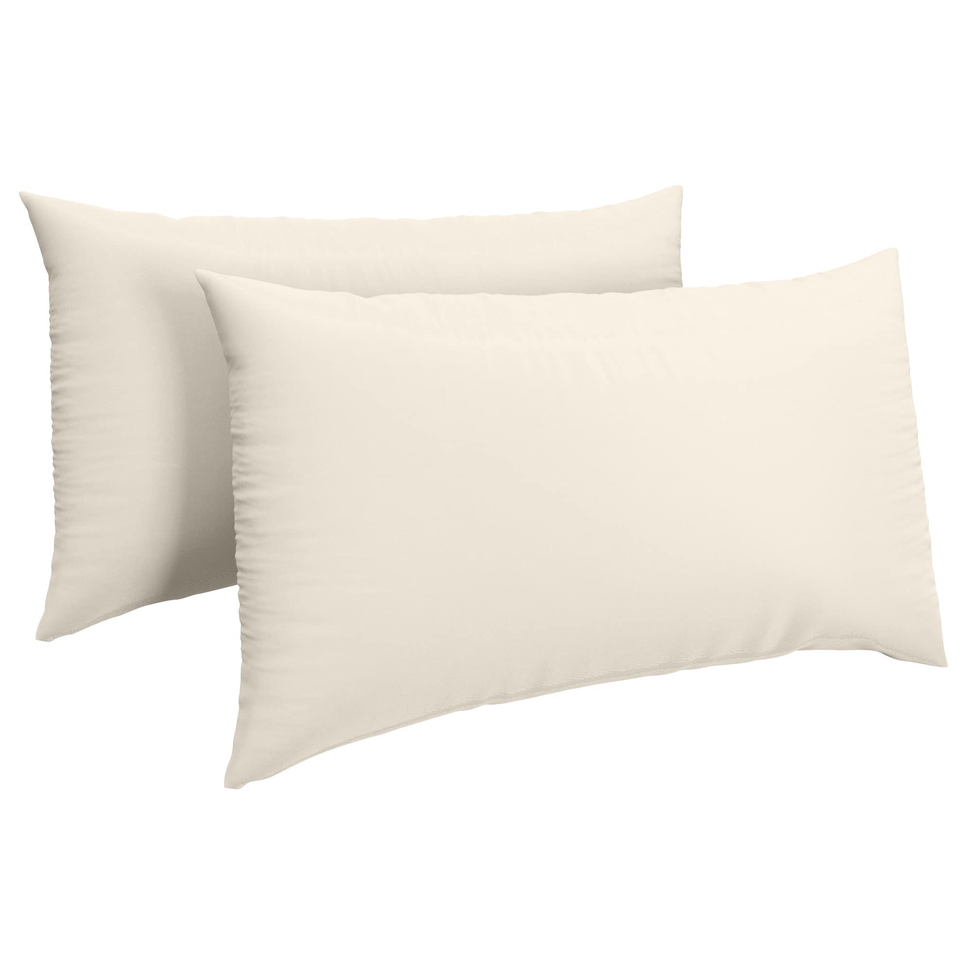 HOME ACE Cream Pillow Cases 2 Pack 50CM x 75CM, Poly Cotton Pillow Cases 2 Pack Housewife Pair of Pillowcases, Easy Care Soft Stain Resistant Envelope Closure Standard Pair of Pillow case