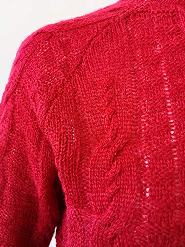 Hemlock Women Winter Knitted Sweater Turtleneck Cropped Sweater Coat High Collar Outerwear Pullovers Red