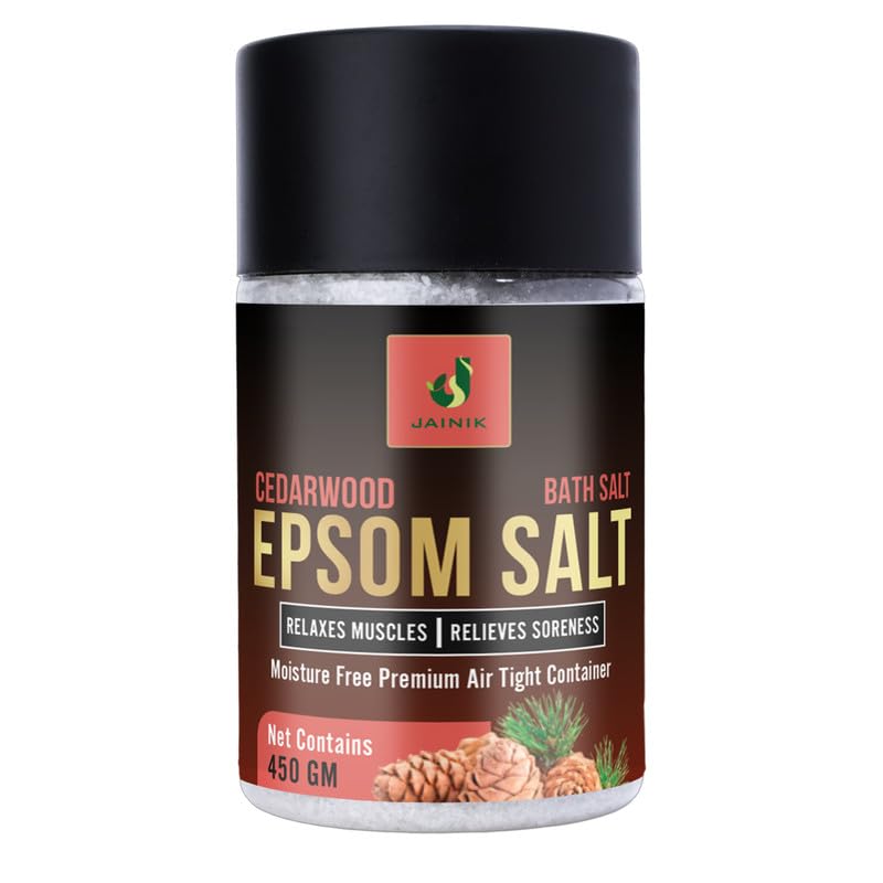JAINIK Epsom Salt For Muscle Relief, Relieves Aches Pain,Bath salt for Relaxation,Refreshing Body,Joint Soreness and Tired Muscles,No Color Added 450gm (CEDARWOOD-450 G)-picture-12