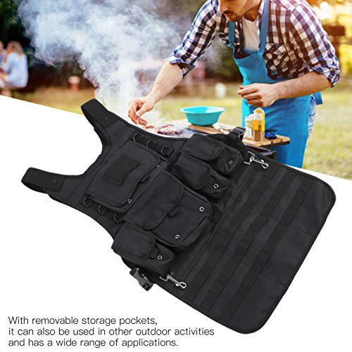 POCREATION Avental de ferramenta de armazenamento, conveniente preto ajustável com gancho removível