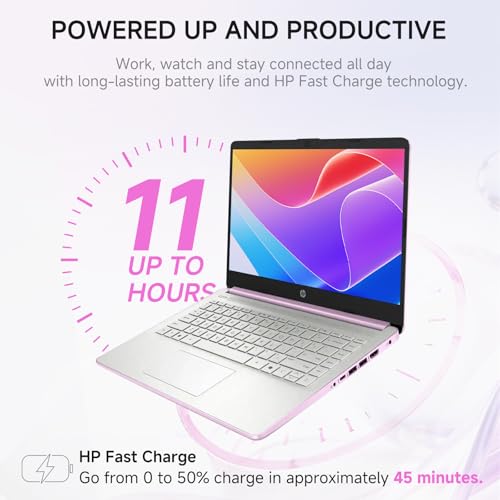 Image of HP 2026 14 inch Laptop Computer, Copilot AI, Intel N150, 16 GB RAM, 512 GB Storage(128GB UFS+256GB MSD+128GB UFD), 1-Year Office 365, WiFi 6, Ultra Light, Portable, Windows 11 Pro, Honey Lavender