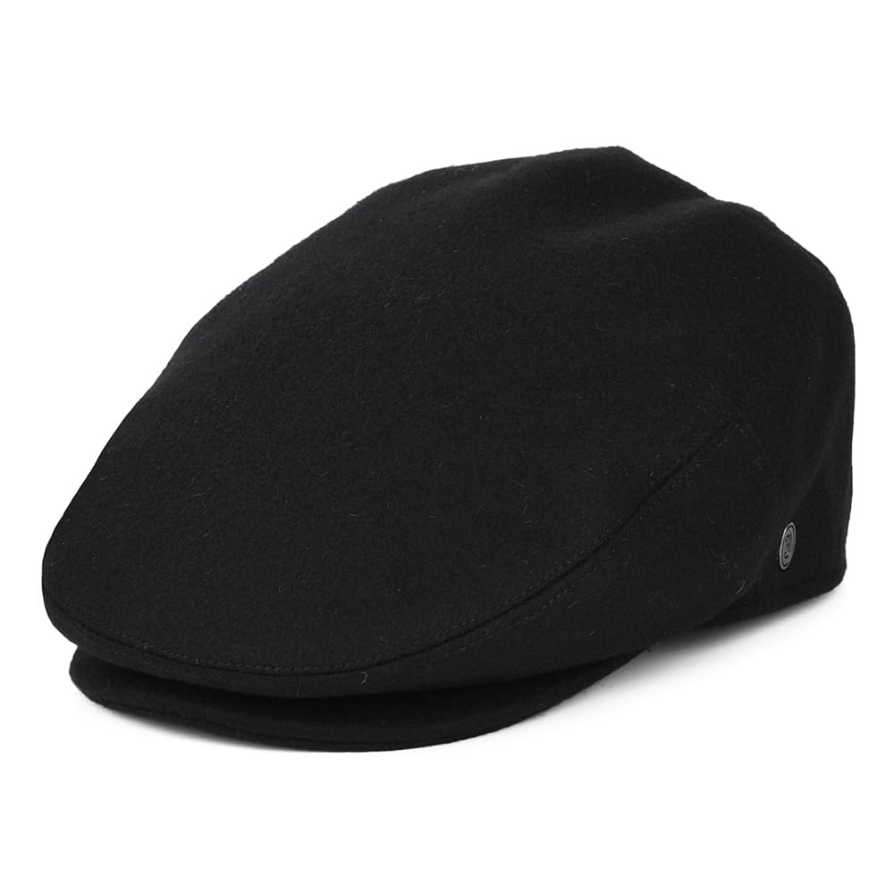 Jaxon & James Melton Wool Flat Cap - Black XL