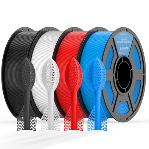 Image of iSANMATE 95A HS TPU Filament Bundle 1.75mm, Black White Blue Red, 1kg*4 | High Speed HS / HF; Flexible TPU 95A; 3D Printer Filament for FDM 3D Printers; 1kg /2.2lbs; 50-200mm /s