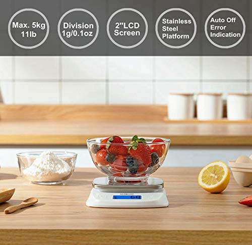 image for NUTRI FIT Food Kitchen Scale Digital Grams and Ounces Ultra Slim Scale